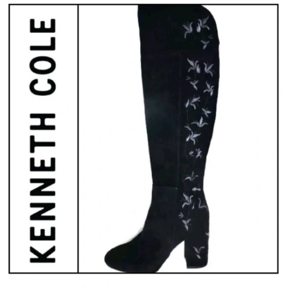 NWOB Kenneth Cole Claire Embroidered Suede Boots
